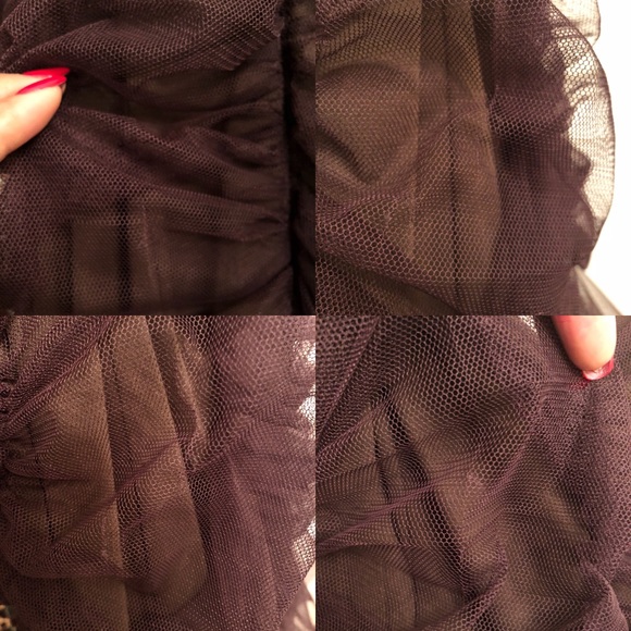 Betsy and Adam Strapless ruffles brown dress Sz 6 - Picture 8 of 8